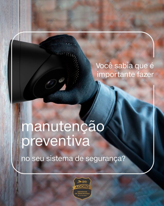 🔧 Você sabia que a manutenção preventiva pode ser o diferencial entre um sistema de segurança eficaz e uma falha no momento mais crítico?

Na Adoro Monitoramento, acreditamos que prevenir é sempre melhor do que remediar. Cuidar regularmente do seu sistema de segurança é essencial para garantir a proteção contínua do seu patrimônio e da sua tranquilidade.

💡 Não espere o problema aparecer. Conte com nossa equipe especializada para manter seu sistema sempre em pleno funcionamento.

📞 Fale conosco e agende uma visita técnica.

#Segurança #ManutençãoPreventiva #CFTV #AdoroMonitoramento #Tecnologia #Proteção24h