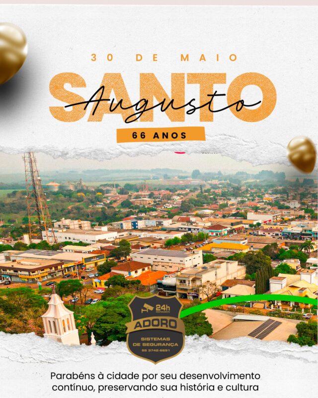🎉 Hoje é um dia muito especial para Santo Augusto! 🎉

Neste 30 de maio, a nossa cidade completa 66 anos de história! São mais de seis décadas de desenvolvimento, cultura e tradição que se misturam à hospitalidade e ao espírito empreendedor de nossa gente.

Nós da Adoro Monitoramento sentimos orgulhosos por fazer parte dessa história e por contribuir com a segurança e a tranquilidade da comunidade. Estamos sempre prontos para proteger o que mais importa para você: sua família, seu patrimônio e seus sonhos.

💛 Parabéns, Santo Augusto! Que venham muitos anos de crescimento e prosperidade!

#SantoAugusto66anos #ADOROSistemas #Segurança #Tradição #Desenvolvimento #História